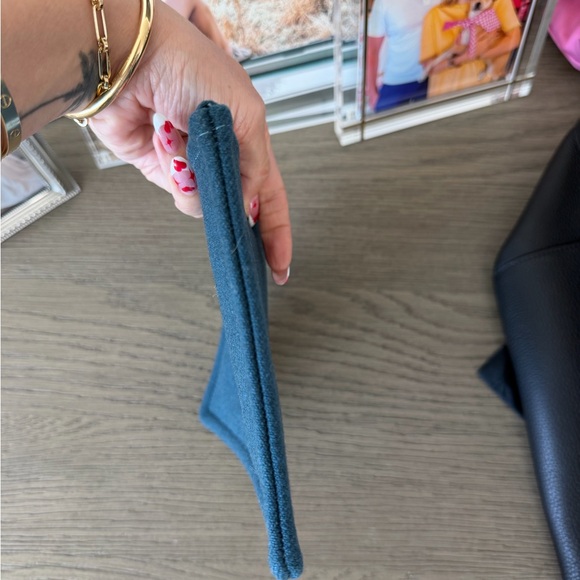 Hermes fabourg corner case in blue wool, large model - Picture 7 of 9